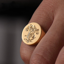 Initial Signet Ring - 18ct Gold Plated